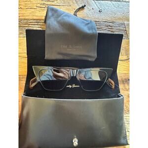 🕶️ Rag & Bone Women's Black Geometric Cat Eye Sunglasses w/ IR Lens RNB1025/S